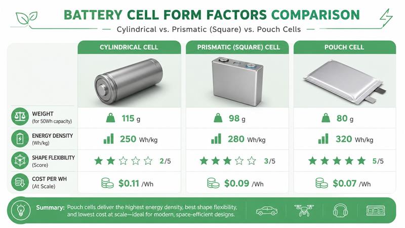 Cylindrical vs Prismatic vs Pouch cell Cylindrical vs Prismatic vs Pouch cell