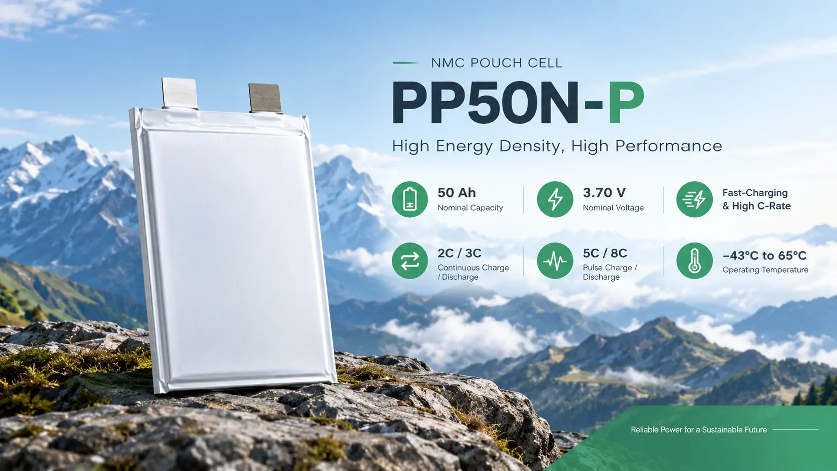 50Ah 8C Pulse NMC Pouch Cell