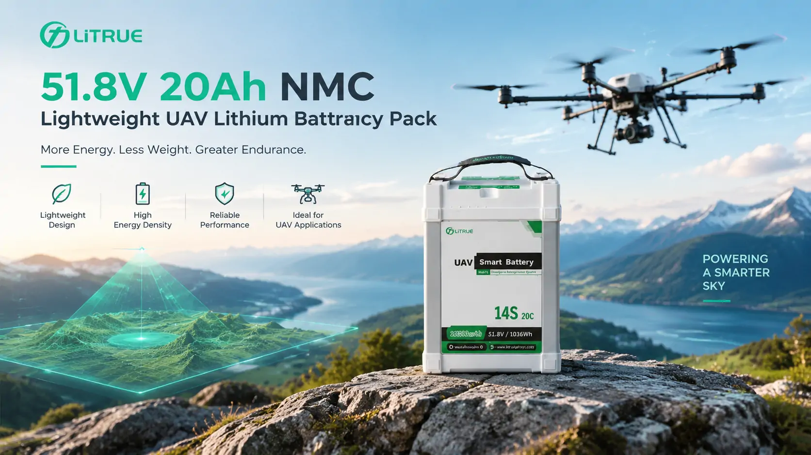 51.8V 20Ah NMC lightweight UAV lithium battery pack 51.8V 20Ah NMC lightweight UAV lithium battery pack